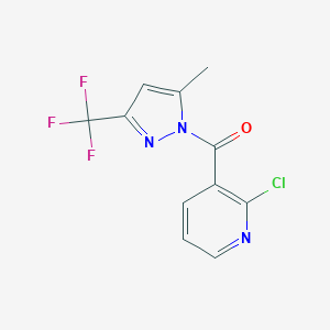 molecular formula C11H7ClF3N3O B213947 (2-CHLORO-3-PYRIDYL)[5-METHYL-3-(TRIFLUOROMETHYL)-1H-PYRAZOL-1-YL]METHANONE 
