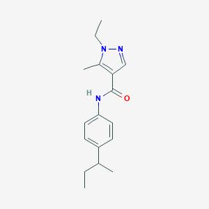 molecular formula C17H23N3O B213962 N-[4-(SEC-BUTYL)PHENYL]-1-ETHYL-5-METHYL-1H-PYRAZOLE-4-CARBOXAMIDE 