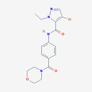 molecular formula C17H19BrN4O3 B213967 4-BROMO-1-ETHYL-N-[4-(MORPHOLINOCARBONYL)PHENYL]-1H-PYRAZOLE-5-CARBOXAMIDE 