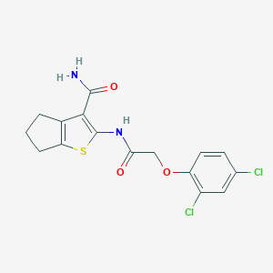 molecular formula C16H14Cl2N2O3S B213980 2-{[2-(2,4-DICHLOROPHENOXY)ACETYL]AMINO}-5,6-DIHYDRO-4H-CYCLOPENTA[B]THIOPHENE-3-CARBOXAMIDE 