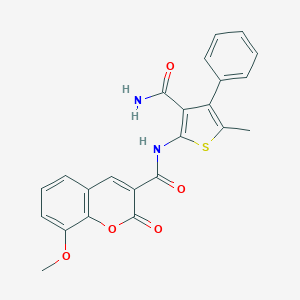 molecular formula C23H18N2O5S B213983 N-(3-carbamoyl-5-methyl-4-phenylthiophen-2-yl)-8-methoxy-2-oxo-2H-chromene-3-carboxamide 