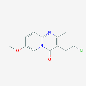 molecular formula C12H13ClN2O2 B021401 3-(2-Chloroethyl)-7-methoxy-2-methyl-4H-pyrido[1,2-a]pyrimidin-4-one CAS No. 147662-99-5