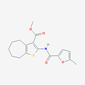 molecular formula C17H19NO4S B214105 METHYL 2-{[(5-METHYL-2-FURYL)CARBONYL]AMINO}-5,6,7,8-TETRAHYDRO-4H-CYCLOHEPTA[B]THIOPHENE-3-CARBOXYLATE 