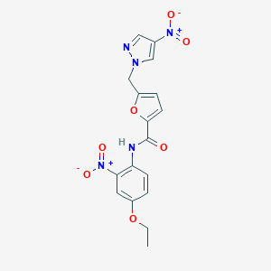 molecular formula C17H15N5O7 B214196 N-{4-ethoxy-2-nitrophenyl}-5-({4-nitro-1H-pyrazol-1-yl}methyl)-2-furamide 
