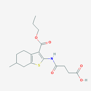 molecular formula C17H23NO5S B214235 4-{[6-methyl-3-(propoxycarbonyl)-4,5,6,7-tetrahydro-1-benzothiophen-2-yl]amino}-4-oxobutanoic acid 