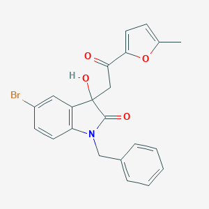 molecular formula C22H18BrNO4 B214429 1-benzyl-5-bromo-3-hydroxy-3-[2-(5-methyl-2-furyl)-2-oxoethyl]-1,3-dihydro-2H-indol-2-one 