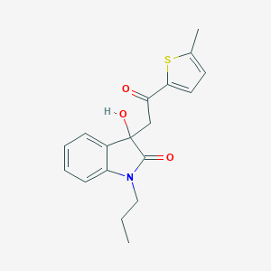 molecular formula C18H19NO3S B214474 3-HYDROXY-3-[2-(5-METHYLTHIOPHEN-2-YL)-2-OXOETHYL]-1-PROPYL-2,3-DIHYDRO-1H-INDOL-2-ONE 