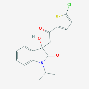 molecular formula C17H16ClNO3S B214491 3-[2-(5-chlorothiophen-2-yl)-2-oxoethyl]-3-hydroxy-1-(propan-2-yl)-1,3-dihydro-2H-indol-2-one 