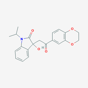 molecular formula C21H21NO5 B214495 3-[2-(2,3-dihydro-1,4-benzodioxin-6-yl)-2-oxoethyl]-3-hydroxy-1-(propan-2-yl)-1,3-dihydro-2H-indol-2-one 