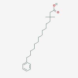 molecular formula C23H38O2 B021459 3,3-Dimethyl-15-phenylpentadecanoic acid CAS No. 104426-54-2