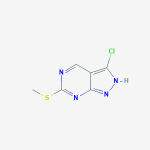 molecular formula C6H5ClN4S B021466 3-chloro-6-(methylthio)-1H-pyrazolo[3,4-d]pyrimidine CAS No. 100859-88-9
