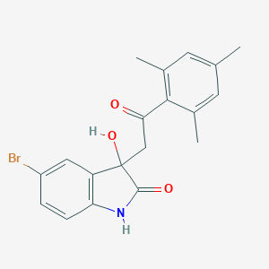 molecular formula C19H18BrNO3 B214672 5-bromo-3-hydroxy-3-[2-oxo-2-(2,4,6-trimethylphenyl)ethyl]-1,3-dihydro-2H-indol-2-one 
