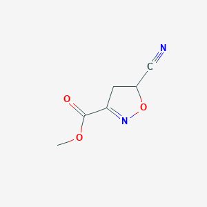 molecular formula C6H6N2O3 B021478 Methyl 5-cyano-4,5-dihydro-1,2-oxazole-3-carboxylate CAS No. 108198-91-0