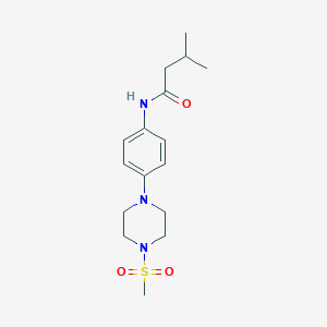 molecular formula C16H25N3O3S B214810 3-methyl-N-{4-[4-(methylsulfonyl)-1-piperazinyl]phenyl}butanamide 