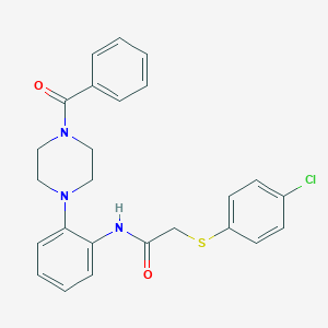 molecular formula C25H24ClN3O2S B214811 N-[2-(4-benzoyl-1-piperazinyl)phenyl]-2-[(4-chlorophenyl)sulfanyl]acetamide 