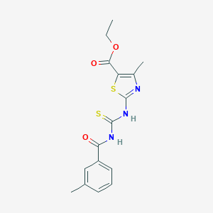 molecular formula C16H17N3O3S2 B215006 ETHYL 4-METHYL-2-({[(3-METHYLPHENYL)FORMAMIDO]METHANETHIOYL}AMINO)-1,3-THIAZOLE-5-CARBOXYLATE 