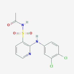 molecular formula C13H11Cl2N3O3S B215053 N-[2-(3,4-dichloroanilino)pyridin-3-yl]sulfonylacetamide CAS No. 55841-79-7