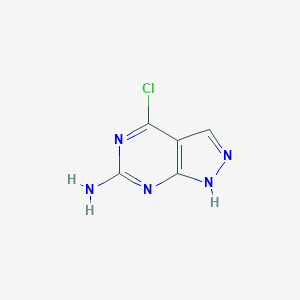 molecular formula C5H4ClN5 B021510 4-chloro-1H-pyrazolo[3,4-d]pyrimidin-6-amine CAS No. 100644-65-3