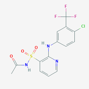 N-acetyl-2-[4-chloro-3-(trifluoromethyl)anilino]-3-pyridinesulfonamide