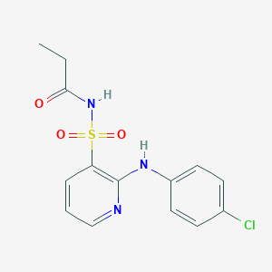 molecular formula C14H14ClN3O3S B215188 N-[2-(4-chloroanilino)pyridin-3-yl]sulfonylpropanamide CAS No. 55841-84-4