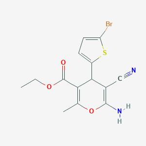 molecular formula C14H13BrN2O3S B215410 ethyl 6-amino-4-(5-bromo-2-thienyl)-5-cyano-2-methyl-4H-pyran-3-carboxylate 