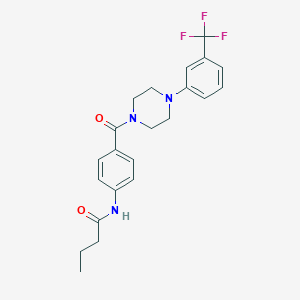 molecular formula C22H24F3N3O2 B215421 N-[4-({4-[3-(TRIFLUOROMETHYL)PHENYL]PIPERAZINO}CARBONYL)PHENYL]BUTANAMIDE 
