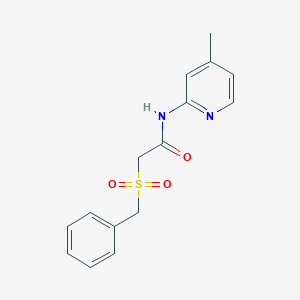 molecular formula C15H16N2O3S B215422 N-(4-METHYLPYRIDIN-2-YL)-2-PHENYLMETHANESULFONYLACETAMIDE 