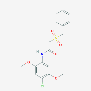molecular formula C17H18ClNO5S B215444 N-(4-CHLORO-2,5-DIMETHOXYPHENYL)-2-PHENYLMETHANESULFONYLACETAMIDE 
