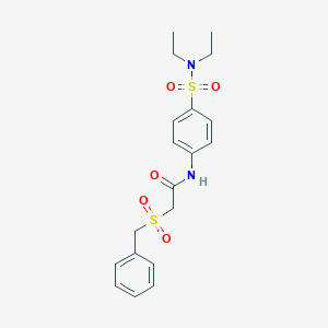 molecular formula C19H24N2O5S2 B215448 N-[4-(DIETHYLSULFAMOYL)PHENYL]-2-PHENYLMETHANESULFONYLACETAMIDE 