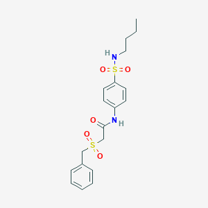 molecular formula C19H24N2O5S2 B215449 N-[4-(BUTYLSULFAMOYL)PHENYL]-2-PHENYLMETHANESULFONYLACETAMIDE 