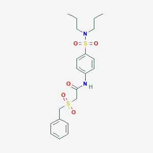 molecular formula C21H28N2O5S2 B215450 N-[4-(DIPROPYLSULFAMOYL)PHENYL]-2-PHENYLMETHANESULFONYLACETAMIDE 