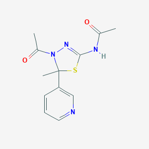 molecular formula C12H14N4O2S B215740 N~1~-[4-ACETYL-5-METHYL-5-(3-PYRIDYL)-4,5-DIHYDRO-1,3,4-THIADIAZOL-2-YL]ACETAMIDE 