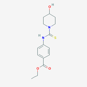 molecular formula C15H20N2O3S B215766 ETHYL 4-{[(4-HYDROXYPIPERIDINO)CARBOTHIOYL]AMINO}BENZOATE 