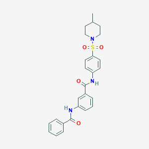 molecular formula C26H27N3O4S B216044 3-benzamido-N-[4-(4-methylpiperidin-1-yl)sulfonylphenyl]benzamide 