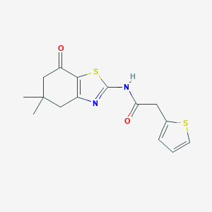 molecular formula C15H16N2O2S2 B216062 N-(5,5-dimethyl-7-oxo-4,5,6,7-tetrahydro-1,3-benzothiazol-2-yl)-2-(2-thienyl)acetamide 