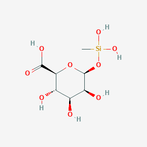 molecular formula C7H14O9Si B021613 1-O-(Dihydroxymethylsilyl)-beta-D-mannopyranuronic acid CAS No. 102397-69-3
