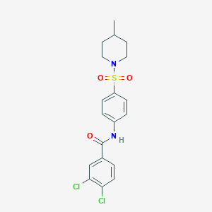 molecular formula C19H20Cl2N2O3S B216190 3,4-dichloro-N-{4-[(4-methylpiperidin-1-yl)sulfonyl]phenyl}benzamide 