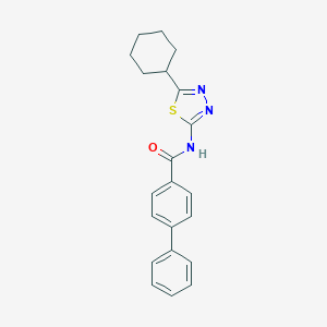 molecular formula C21H21N3OS B216200 N-(5-CYCLOHEXYL-1,3,4-THIADIAZOL-2-YL)-[1,1'-BIPHENYL]-4-CARBOXAMIDE 