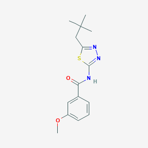 molecular formula C15H19N3O2S B216202 N-[5-(2,2-dimethylpropyl)-1,3,4-thiadiazol-2-yl]-3-methoxybenzamide 