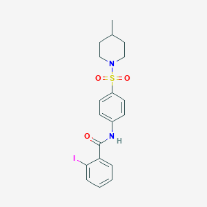 molecular formula C19H21IN2O3S B216203 2-iodo-N-{4-[(4-methylpiperidin-1-yl)sulfonyl]phenyl}benzamide 
