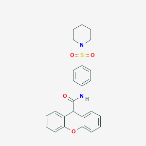 molecular formula C26H26N2O4S B216219 N-{4-[(4-methylpiperidin-1-yl)sulfonyl]phenyl}-9H-xanthene-9-carboxamide 