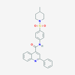 molecular formula C28H27N3O3S B216231 N-{4-[(4-methylpiperidin-1-yl)sulfonyl]phenyl}-2-phenylquinoline-4-carboxamide 