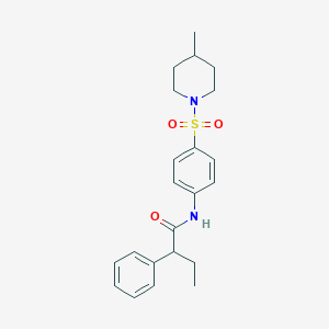 molecular formula C22H28N2O3S B216241 N-{4-[(4-methylpiperidin-1-yl)sulfonyl]phenyl}-2-phenylbutanamide 