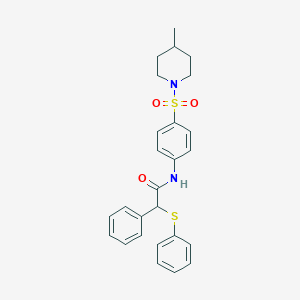 molecular formula C26H28N2O3S2 B216251 N-{4-[(4-methylpiperidin-1-yl)sulfonyl]phenyl}-2-phenyl-2-(phenylsulfanyl)acetamide 