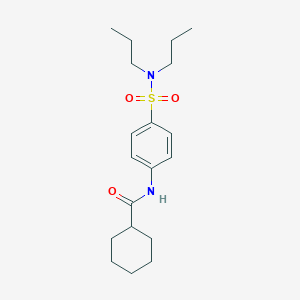 molecular formula C19H30N2O3S B216275 N-[4-(dipropylsulfamoyl)phenyl]cyclohexanecarboxamide 