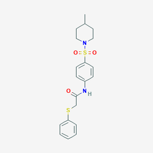 molecular formula C20H24N2O3S2 B216277 N-{4-[(4-methylpiperidin-1-yl)sulfonyl]phenyl}-2-(phenylsulfanyl)acetamide 