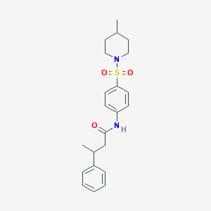 molecular formula C22H28N2O3S B216282 N-{4-[(4-methylpiperidin-1-yl)sulfonyl]phenyl}-3-phenylbutanamide 