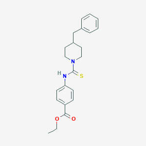 molecular formula C22H26N2O2S B216419 ETHYL 4-{[(4-BENZYLPIPERIDINO)CARBOTHIOYL]AMINO}BENZOATE 