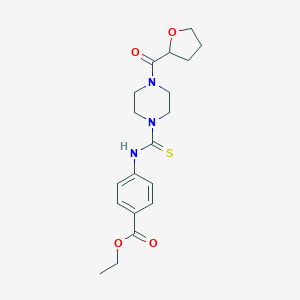 molecular formula C19H25N3O4S B216429 ETHYL 4-({[4-(TETRAHYDRO-2-FURANYLCARBONYL)PIPERAZINO]CARBOTHIOYL}AMINO)BENZOATE 