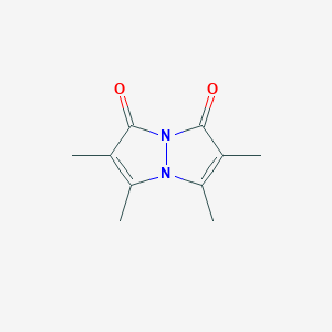 molecular formula C10H12N2O2 B021644 2,3,5,6-Tetramethyl-1H,7H-pyrazolo[1,2-a]pyrazole-1,7-dione CAS No. 68654-22-8